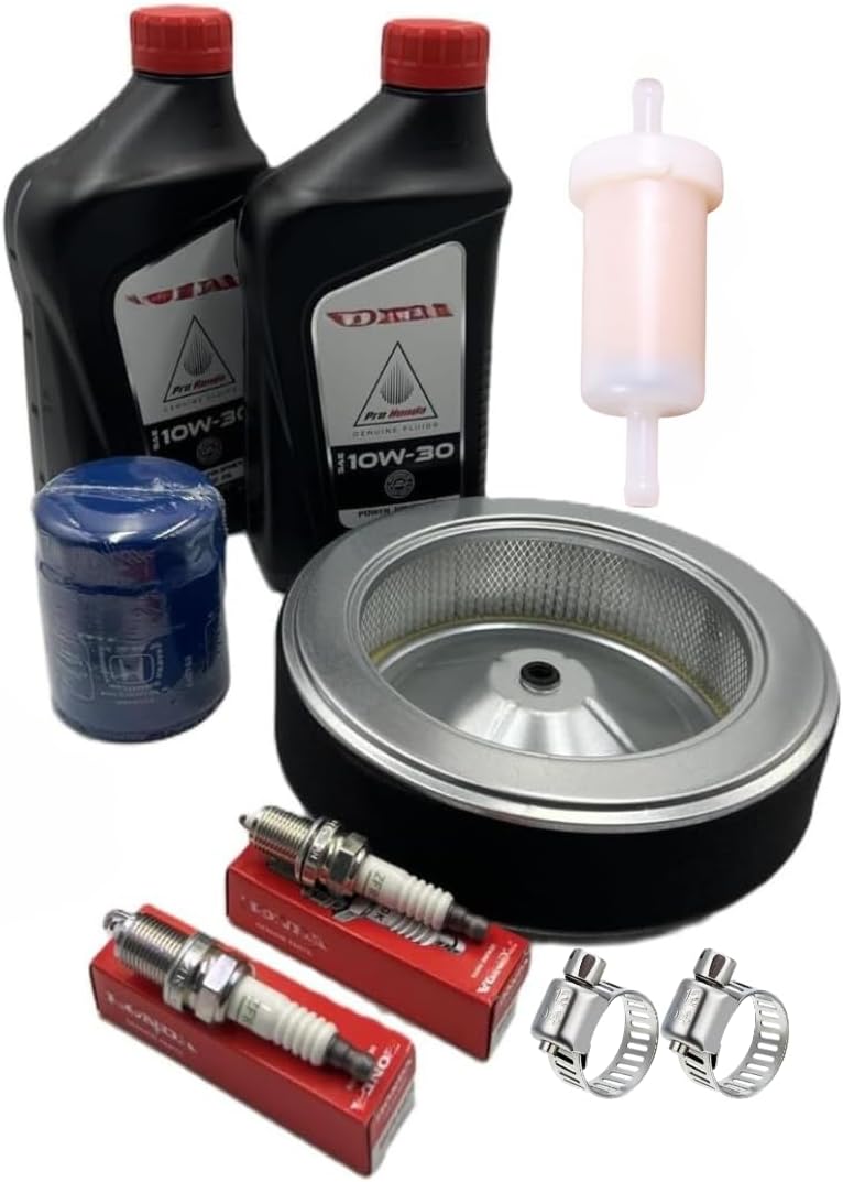 KINDZA GENUINE TUNE UP KIT FOR GX630 GX660 GX690 INCLUDE 2 PK GENUINE OIL [08207-10W30] WITH GENUINE [15400-PLM-A02] OIL FILTER AND AIR FILTER REPLACE [17210-Z6L-010] 2 PK ORIGINAL SPARK PLUGS & FUEL FILTER - Image 1